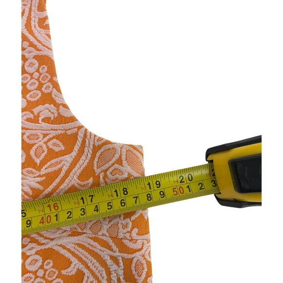 Vtg 70s PLW Womens Shift Dress M Medium Mini Orange Floral Knit Double Breasted - Picture 5 of 8